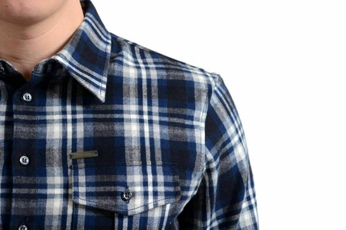 Dsquared2 Men'S Plaid Long Sleeve Flannel Casual Shirt Size XS S M L - Picture 3 of 3