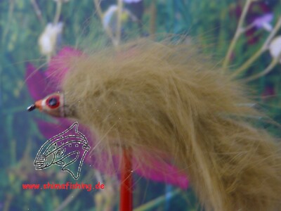 Streamer '' Chupacabra Olive ''  3er Set, auf Schonhaken, barbless hook