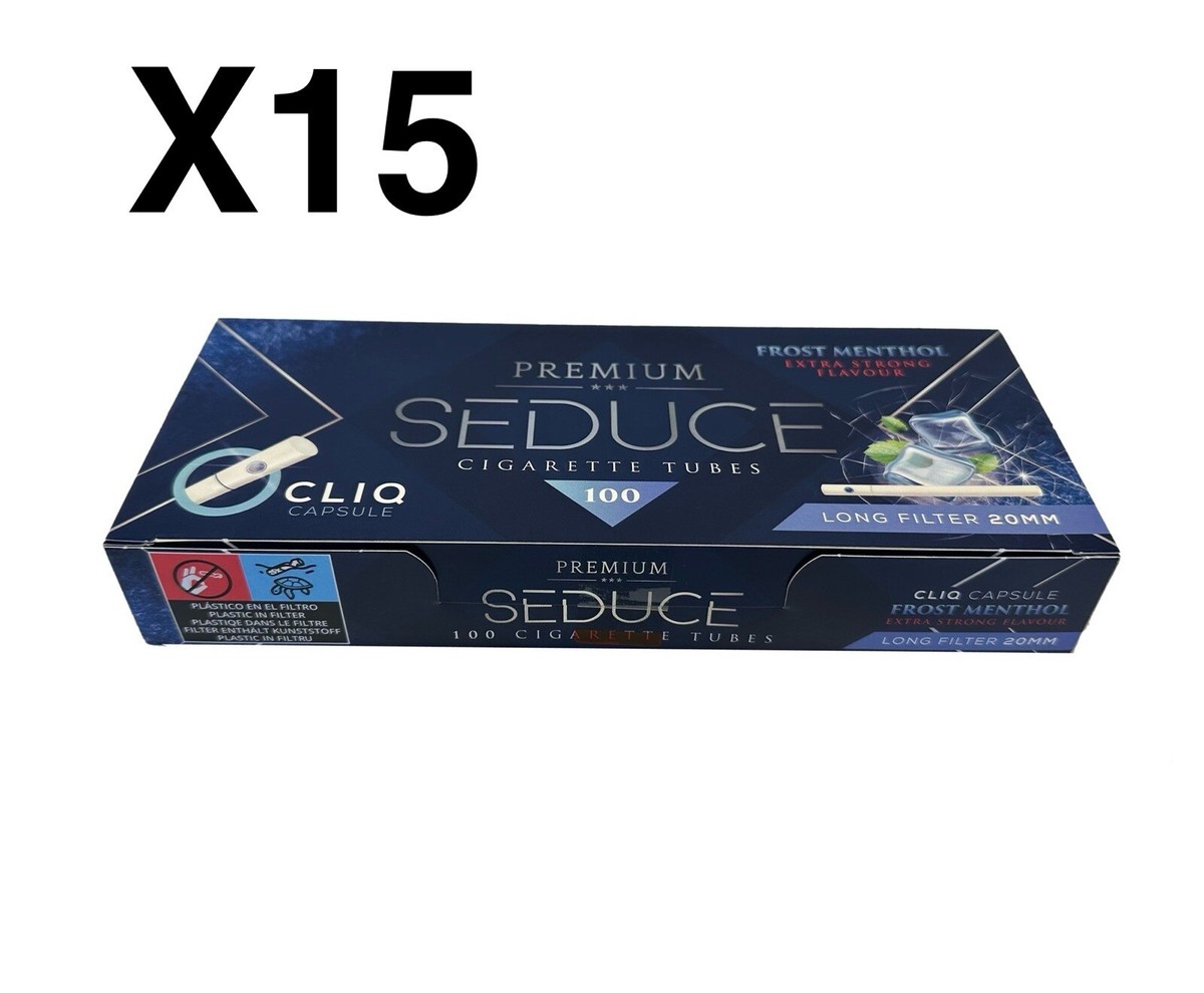 1,500X Premium Pop Capsules Seduce Frost Menthol tubes. 15 Packs Of 100