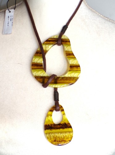 Sobral Terra Namibia Reversible Lariat Style Artist Made Necklace - Picture 2 of 9