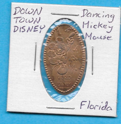 COPPER NOT ZINC MICKEY DANCING MUSIC NOTES PRESSED PENNY  WORLD of DISNEY