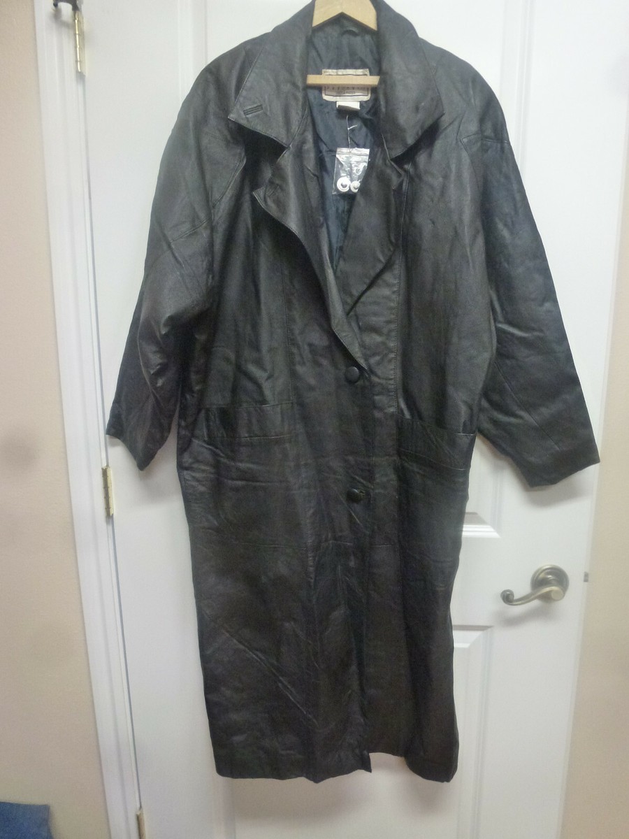 BB Dakota Leather Maxi Duster Long Trench Coat Women's Size BB Dakota Leather Maxi Duster Long Trench Coat Women's Size