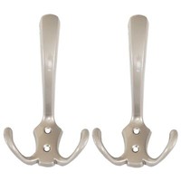 2Er-Set Garderobenhaken MCW-D46, Haken Wandhaken Kleiderhaken Farbe: Silber Matt