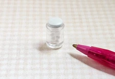 Miniature Plastic Jar of Cotton Balls (5/8" Tall x 3/8" Diam.) DOLLHOUSE 1:12
