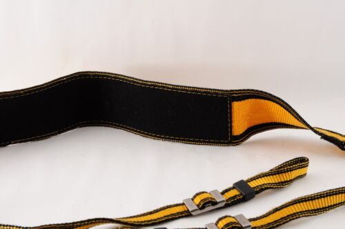 Nikon Camera Neck Strap yellow Vintage Wide Metal buckles From Japan - Picture 7 of 8