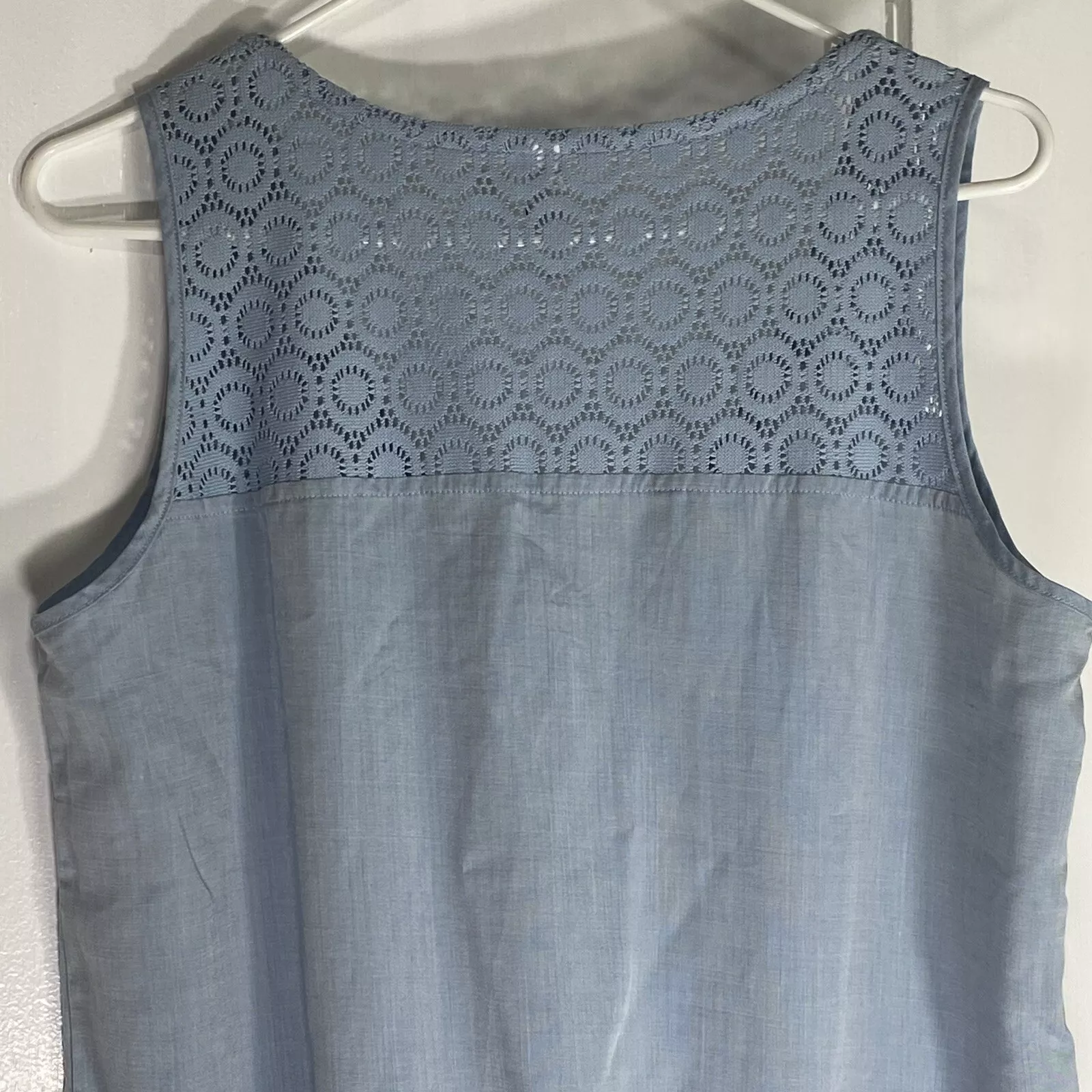 lole zip sleeveless eyelet lace sun dress beachy tank-top