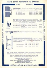 Dallas, Texas, Music Supply Co., push-pull rods, wire reel holders, Postcard