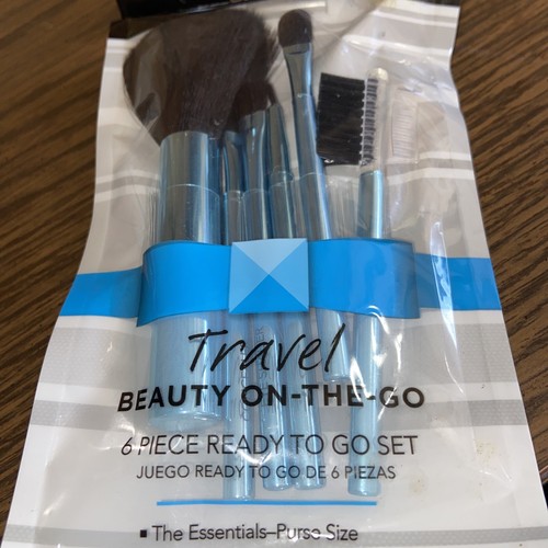 Travel Essential Tools 6 Piece Make Up Brush Set Ready To Go Purse Size NEW - 第 1/2 張圖片