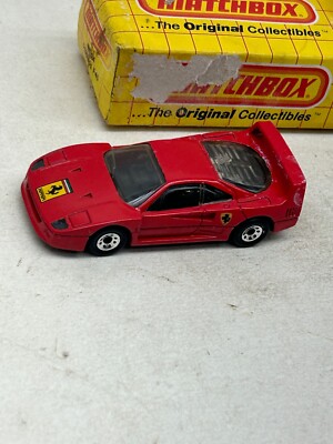 1989 MATCHBOX SUPERFAST MB24 RED FERRARI F40 NEW WATER DAMAGED CAR