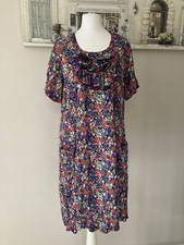 Cath Kidston Original Tea Dress Womens UK 10 Ruffle Neck Floral Ditsy Pockets