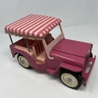 Vintage TONKA Pink Beach Surrey Jeep, Truck, Pressed Steel Toy Elvis Vehicle