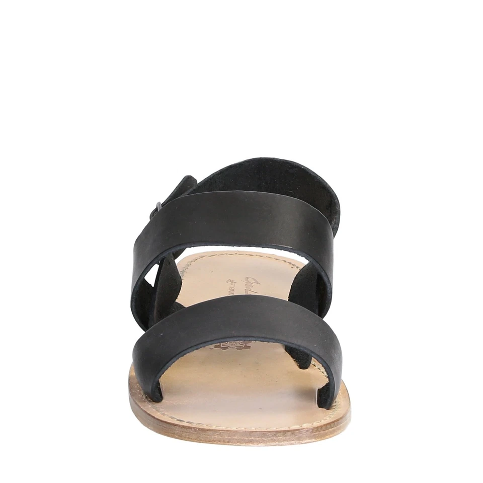 Ручной работы Мужская францисканский открытый сандалии туфли в черной натуральной коже сделано в Италии - Изображение 4 из 4