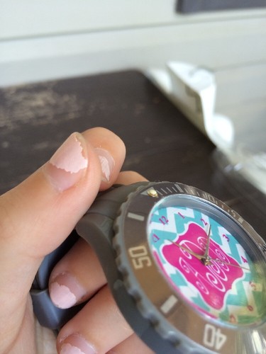 WOMEN'S GIRL'S SILICONE RUBBER CHEVRON MONOGRAM WRISTWATCH "ADD" GREY NEW! $55 - Picture 10 of 10