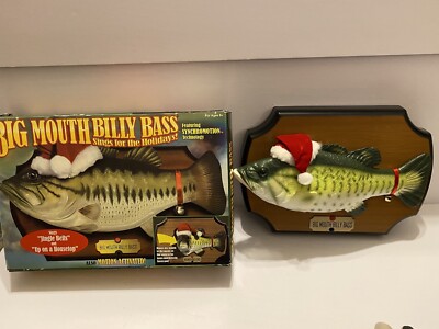 1999 Vintage Big Mouth Billy Bass:Jingle Bells, Up On A Housetop Sings Only READ