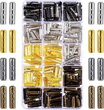 200 Metal Shoelace Tips Set Golden Silver Bronze Ebony Durable Aglets