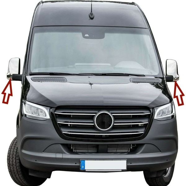 Edelstahl Spiegelkappen Chrom Passend FüR MB Sprinter W907, W910 | BJ Ab 2018>-image