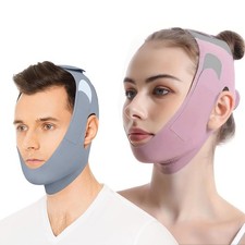 Anti Snore Chin Strap for CPAP Users Liquid Purple, Gray Bean Green