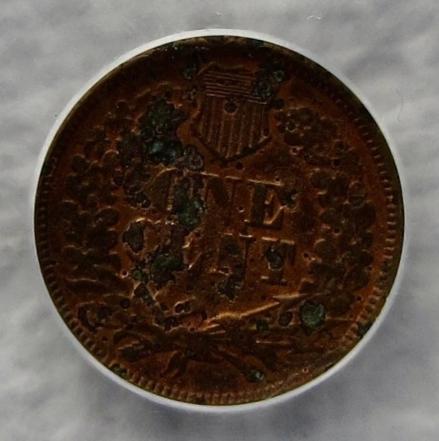 1877 Indian Head Cent Rare Key Date ICG VF 30 Detail Corroded Bold Liberty Shows - Image 4 of 4