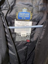 Neptune Garment Co. Jacket Mens 46 Short Black Bomber Insulated Lined Officer