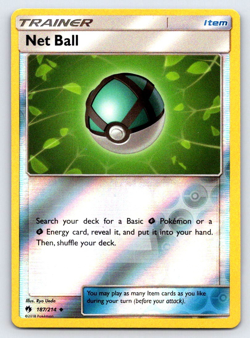Net Ball 187/214 Uncommon Lost Thunder Pokemon Reverse Holo Lightly Played