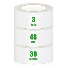 3 Rolls Duct Tape, White Duct Tape 30M X 48Mm - Indoor and Outdoor Duck Tape Wat 0.20 per metre