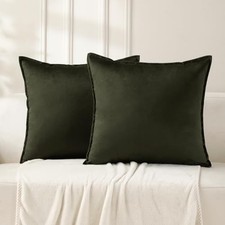 Throw Pillow Covers 18x18 Set of 2 Olive 18" x 18" Pack of 2 Olivegreen