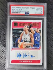 2019 PANINI DONRUSS WNBA SIG SERIES PRESS PROOF A'JA WILSON 167/199 PSA 10 AUTO