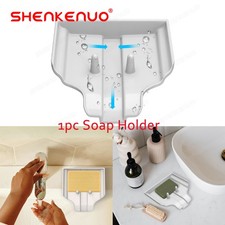Anti-Slip Pegs Soap Dish Self Draining White Plastic Bathroom Sink Caddy