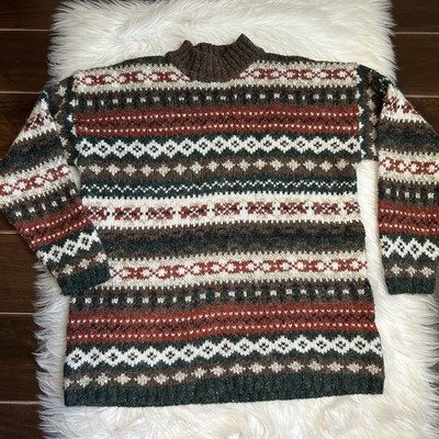 VTG BEST AUTHENTIC TRUE MARK Wool Sweater Mens Size M Preppy Nordic Cabin Fall