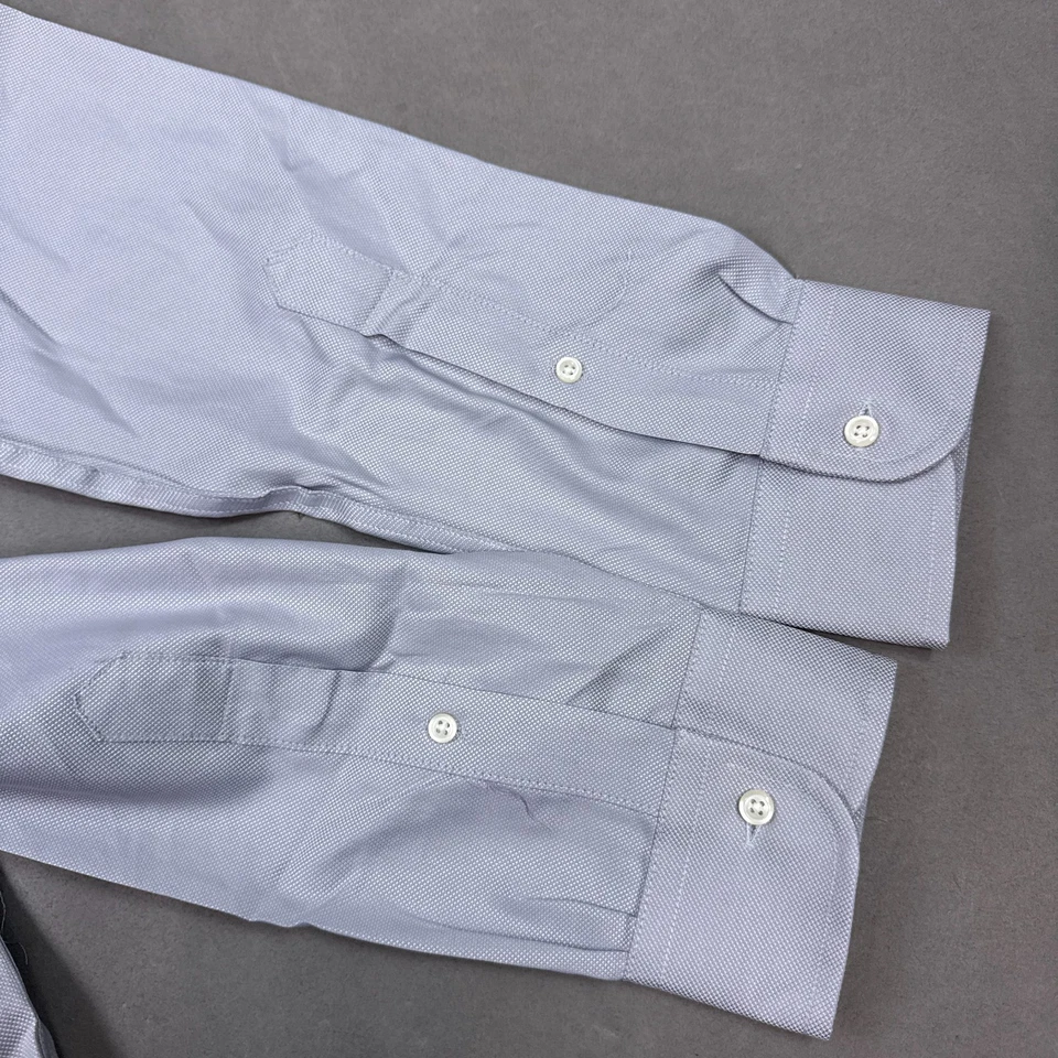 Jos A Bank Shirt Mens 16-34 Blue Gray 1905 Slim Fit Dress Office Work Suit - Image 3 of 4