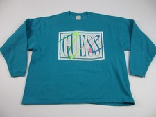 VIntage 1989 Guess Georges Marcino sweatshirt blue retro crewneck USA 80s