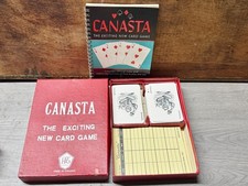 VINTAGE CANASTA CARD GAME SET WITH SCORE SHEET BOXED COLLECTIBLE