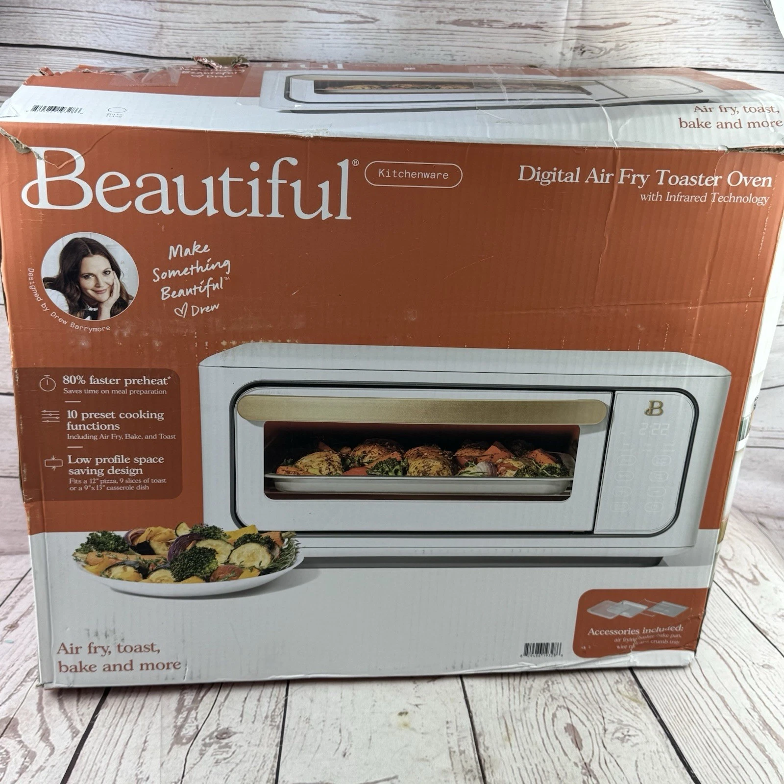 Beautiful Infrared Air Fryer Toaster Oven 9 Slice 1800W White Icing Quartz
Opens in a new window or 
