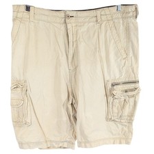 Y2k Unionbay Cargo Shorts Mens sz 40 Light Cream Khaki Skate Baggy Palm Vintage