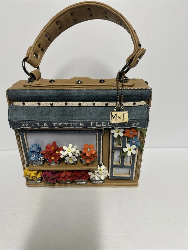 MARY FRANCES La Petite Flor Adornada Flor Tienda Mango Superior BOLSO RARO CERTIFICADO DE AUTENTICIDAD Foto 2 de 4