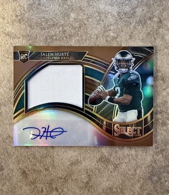 Jalen Hurts 2020 Panini Select Bronze Prizm RPA /49 #JRS-JHU Eagles