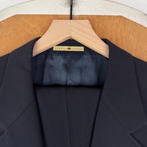 VINTAGE Joseph Abboud Suit Mens 44R Midnight Navy Blue 2 Button Canvas Wool 90s