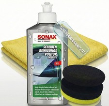 SONAX 250ml Scheiben-Reinigungspolitur-Intensiv Glaspolitur + Schwamm + Tuch Kfz