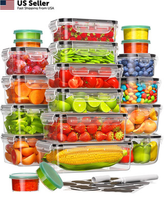 40 Piece Food Storage Containers with 9 inches (L) x 8 (H), 40