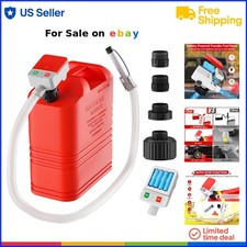 Fuel Transfer Pump Battery Powered 3.2 GPM Auto-Stop Portable with Hoses