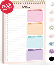 To Do List Notepad 6.5x9.8 Daily Planner Undated Work Notebook Task Organizer