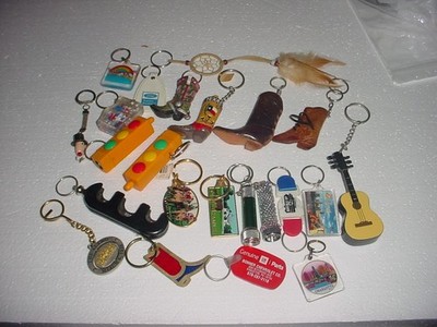 Lot Of 23 Assorted Keychains ~ Some Vintage And Rare