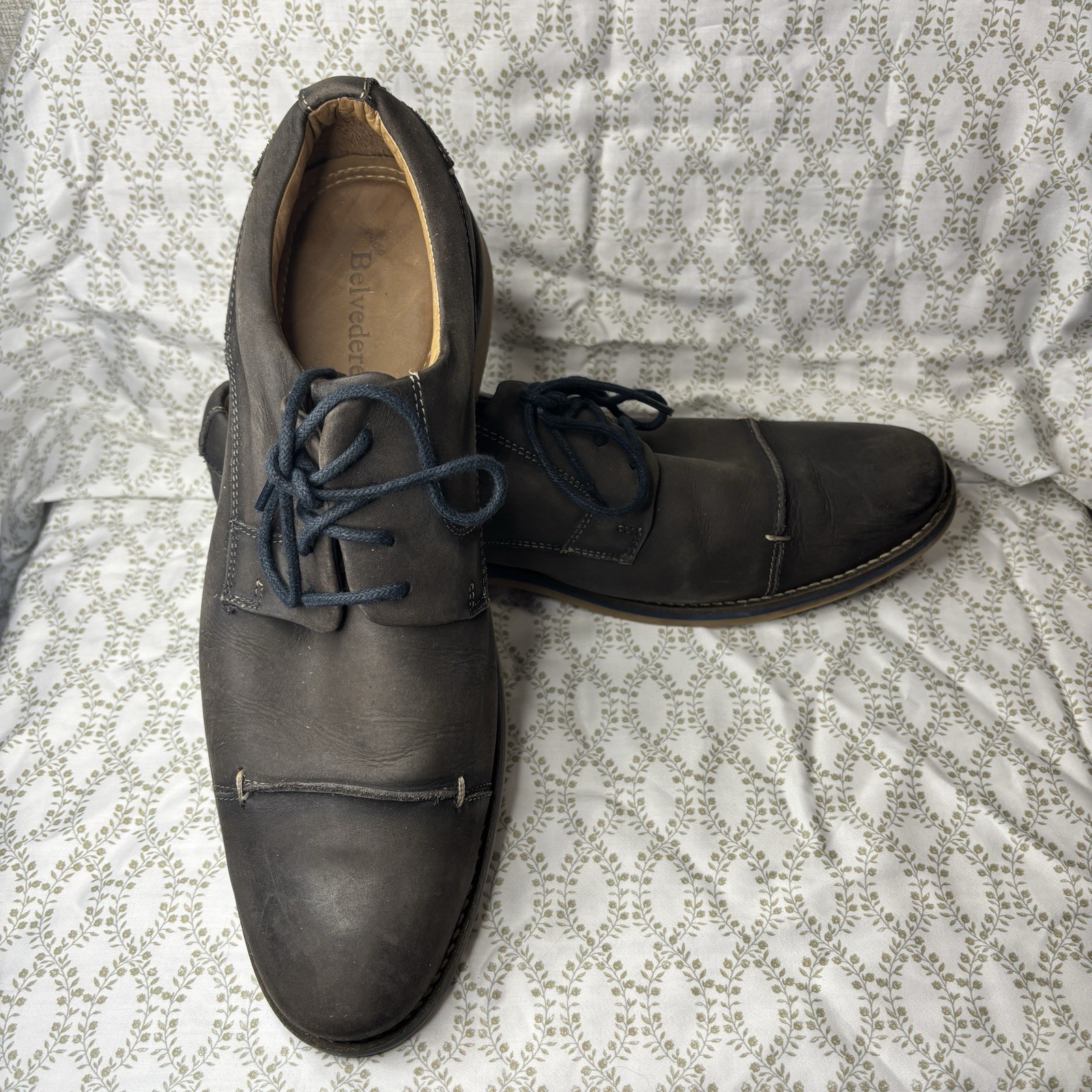 SAOLA Scarpe eleganti stringate Belvedere Paris pietra marrone punta con cappuccio in pelle taglia 10 5D