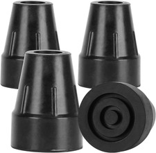Crutch Tips 7/8 Inch, 4-Pack Heavy Duty Strong Rubber Cane Tips Extreme Grip, No
