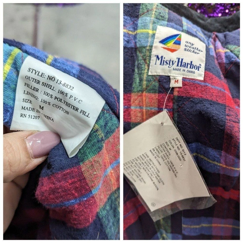 Vintage NWT Misty Harbor Women's Size Medium Red Long Trench Raincoat Coat PVC - Image 2 of 4