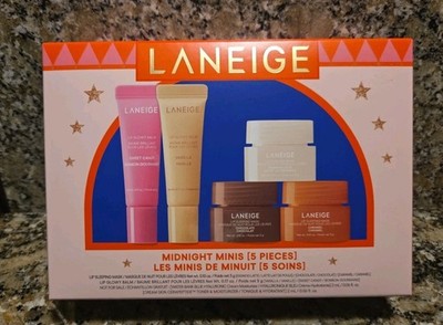 Laneige Midnight Minis Holiday Gift Set 5pc Lip Sleeping Masks & Lip Glowy Balms