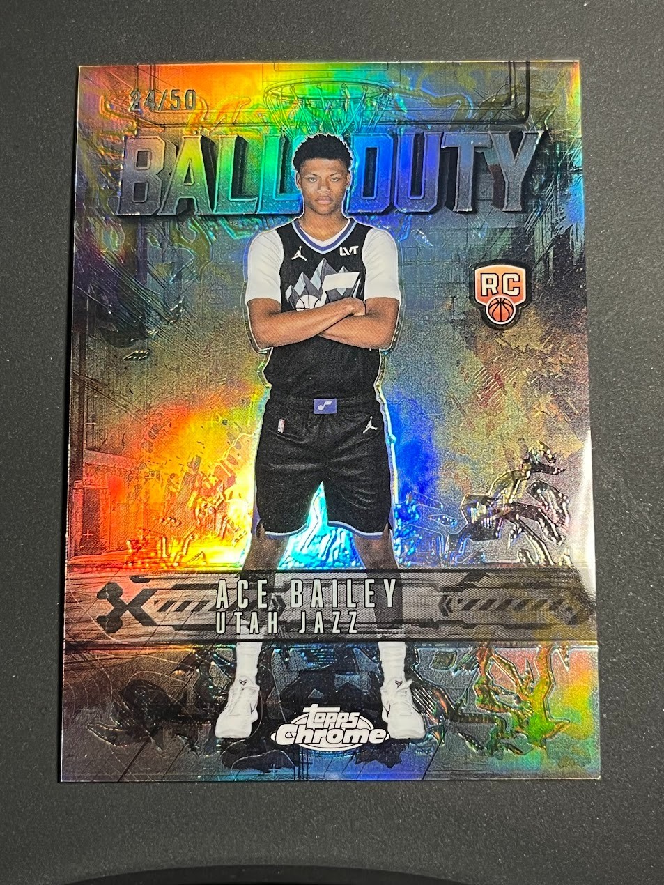 2025 Topps Chrome Ace Bailey Ball of Duty Gold REFRACTOR ROOKIE # /50 BD-24