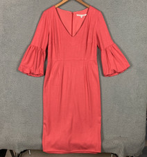 Veronica Beard Amalita Dress Size 8 Melon Tea Length Pencil Bell Sleeve Luxury
