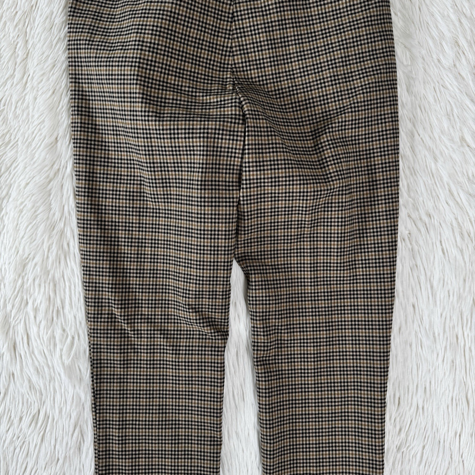 Zara Basic Tan Checked Mid-Rise Flat Front Slim L… - image 19