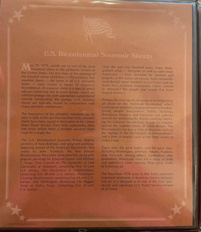 AMERICAN BI-CENTENNIAL ISSUE SOUVENIR SHEETS (G) - Image 3 of 4